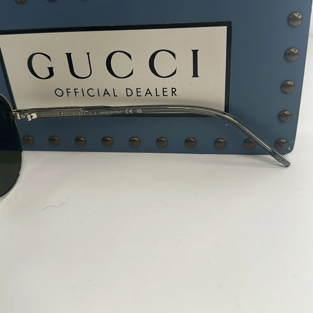 New Authentic Gucci™ GG1163S 002 60 - Silver/Gray Sunglasses
